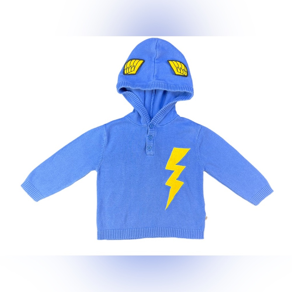 ROSIE POPE Lightening Bolt Knit Hoodie - 18M